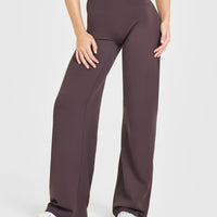 SoftMotion™ Straight Leg Bottoms with White Logo | Dark Umber Brown