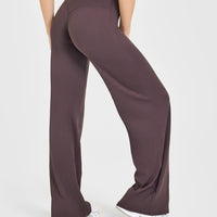 SoftMotion™ Straight Leg Bottoms with White Logo | Dark Umber Brown