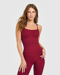 SoftMotion™ Strappy Vest with Built in Bra Shelf | Ruby Red