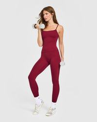 SoftMotion™ Strappy Vest with Built in Bra Shelf | Ruby Red
