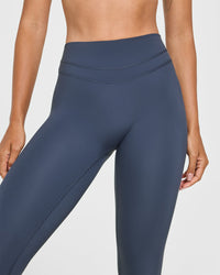 Unified High Waisted Leggings White Logo | True Blue
