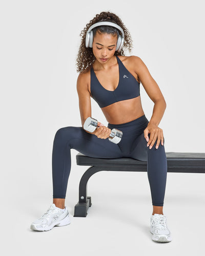 Unified Micro Bralette White Logo | True Blue