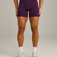 EnhanceLift™ Seamless Shorts with Grey Logo | Blackberry Purple