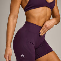 EnhanceLift™ Seamless Shorts with Grey Logo | Blackberry Purple