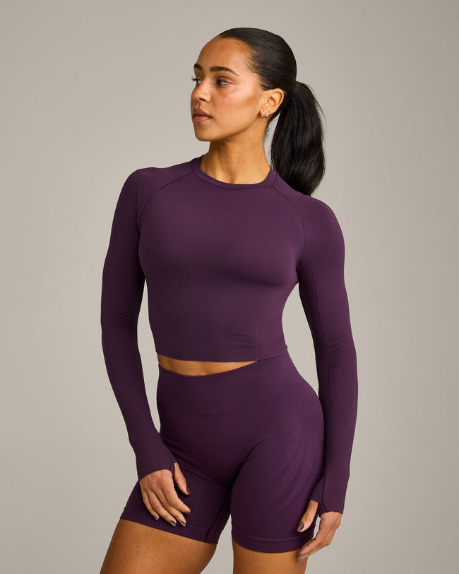Oner Seamless Fitted Long Sleeve Mid Top | Light Blackberry Purple