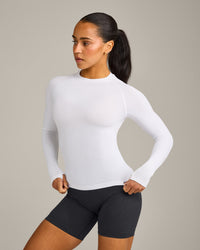 Oner Seamless Fitted Long Sleeve Regular Top | White