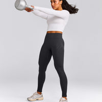Oner Seamless Fitted Long Sleeve Mid Top | White