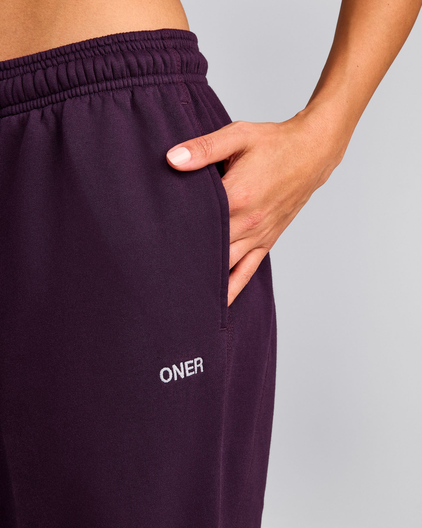 Cotton Vintage Lounge Wide Leg Joggers | Washed Blackberry Purple