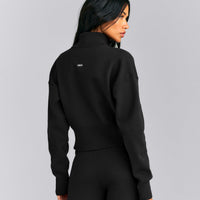 Mid Weight Cotton Knit Cardigan | Black