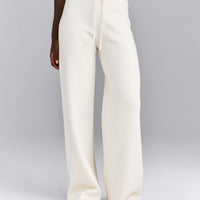 Mid Weight Cotton Knit Trouser | Marshmallow White