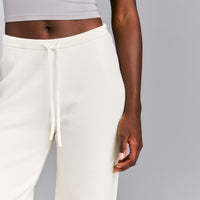 Mid Weight Cotton Knit Trouser | Marshmallow White