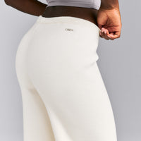 Mid Weight Cotton Knit Trouser | Marshmallow White