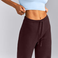 Mid Weight Cotton Knit Trouser | Plum Brown