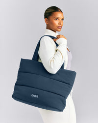 Quilted Tote Bag | Storm Blue
