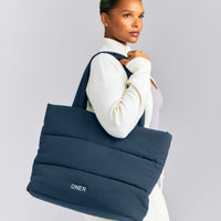 Quilted Tote Bag | Storm Blue