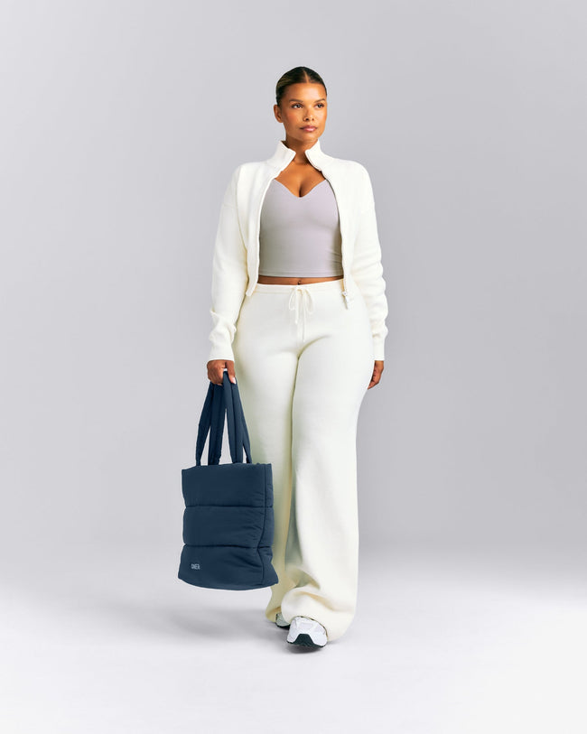 Quilted Tote Bag | Storm Blue