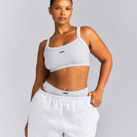 Seamless Scoop Neck Bralette | Grey Marl
