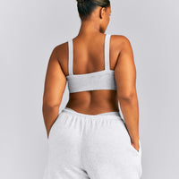 Seamless Scoop Neck Bralette | Grey Marl