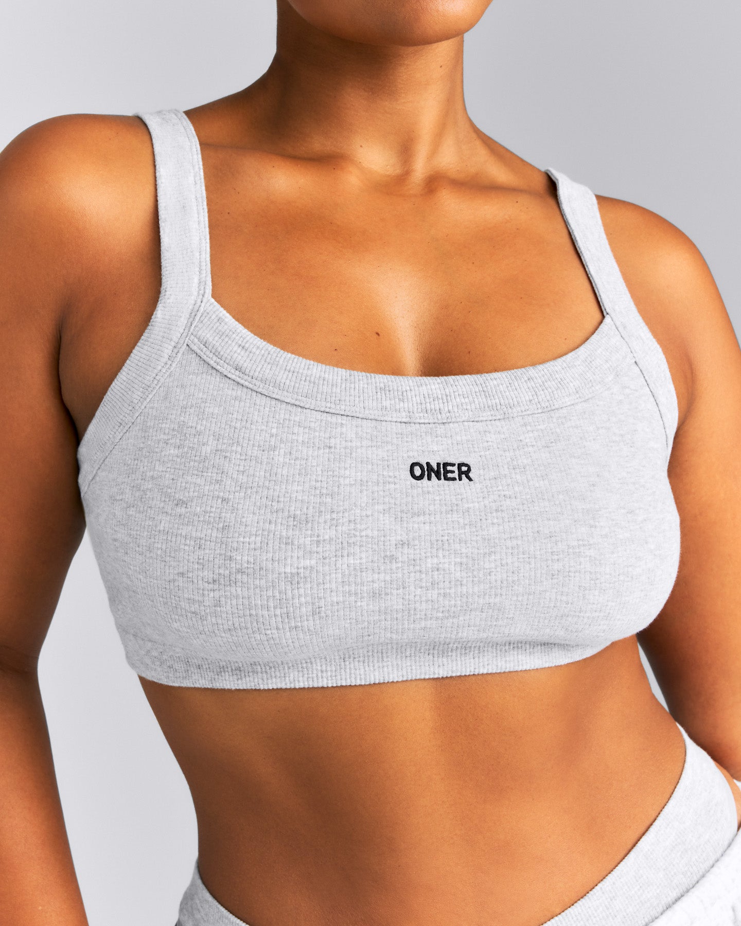 Seamless Scoop Neck Bralette | Grey Marl