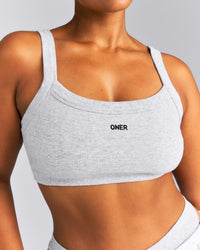 Seamless Scoop Neck Bralette | Grey Marl