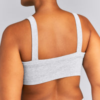Seamless Scoop Neck Bralette | Grey Marl