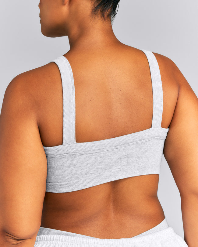 Seamless Scoop Neck Bralette | Grey Marl