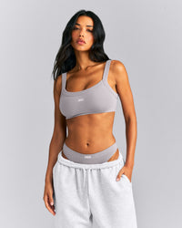 Seamless Scoop Neck Bralette | Warm Zinc Grey