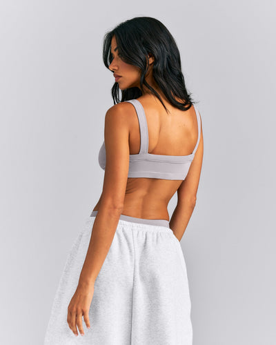 Seamless Scoop Neck Bralette | Warm Zinc Grey