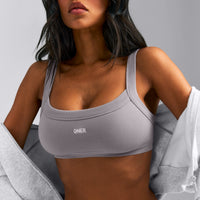 Seamless Scoop Neck Bralette | Warm Zinc Grey