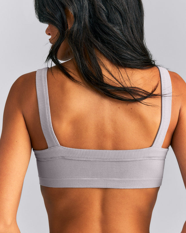 Seamless Scoop Neck Bralette | Warm Zinc Grey