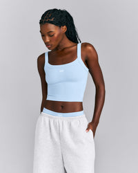 Seamless Scoop Neck Tank Top | Mist Blue