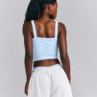 Seamless Scoop Neck Tank Top | Mist Blue