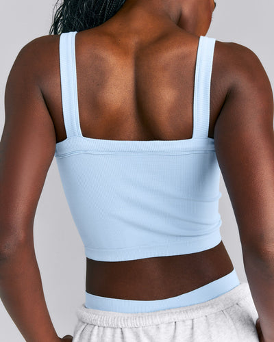 Seamless Scoop Neck Tank Top | Mist Blue