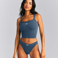 Seamless Scoop Neck Tank Top | Storm Blue