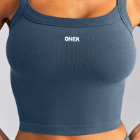 Seamless Scoop Neck Tank Top | Storm Blue