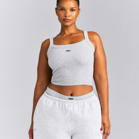 Seamless Scoop Neck Tank Top | Grey Marl