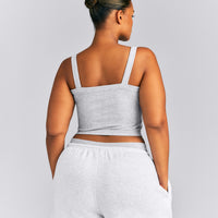 Seamless Scoop Neck Tank Top | Grey Marl
