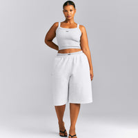 Seamless Scoop Neck Tank Top | Grey Marl