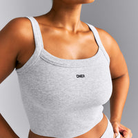Seamless Scoop Neck Tank Top | Grey Marl