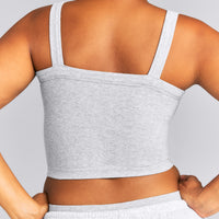 Seamless Scoop Neck Tank Top | Grey Marl