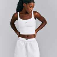 Seamless Scoop Neck Tank Top | White