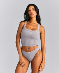 Seamless Scoop Neck Tank Top | Warm Zinc Grey