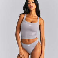Seamless Scoop Neck Tank Top | Warm Zinc Grey