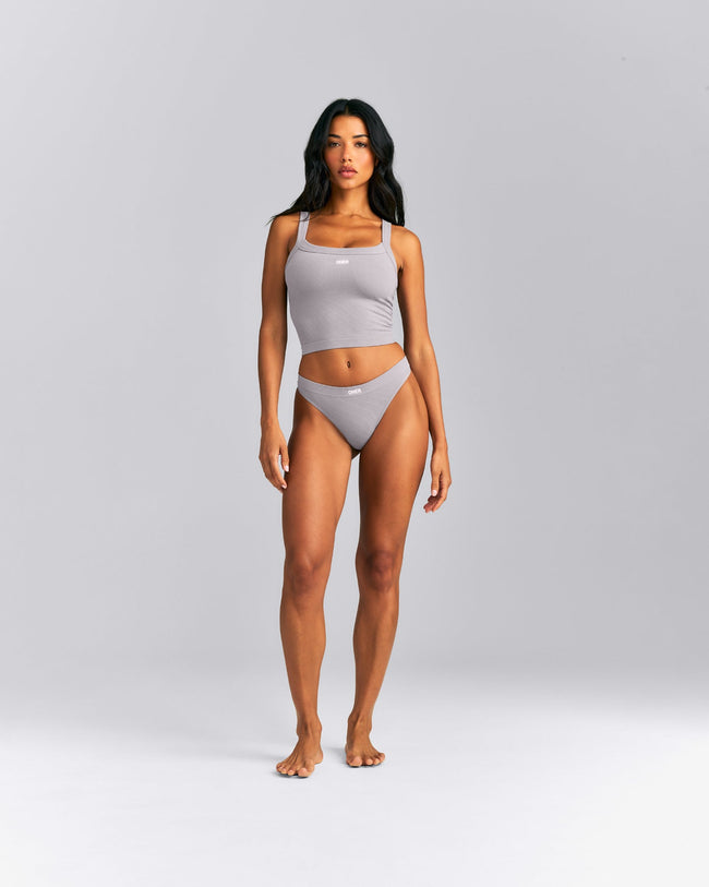 Seamless Scoop Neck Tank Top | Warm Zinc Grey