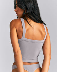 Seamless Scoop Neck Tank Top | Warm Zinc Grey