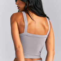 Seamless Scoop Neck Tank Top | Warm Zinc Grey