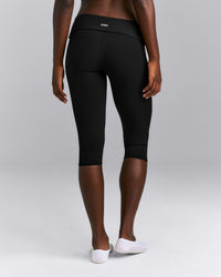SoftMotion™ Fold Over Capri Leggings | Black