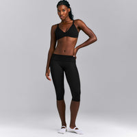 SoftMotion™ Fold Over Capri Leggings | Black
