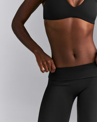 SoftMotion™ Fold Over Capri Leggings | Black
