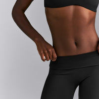 SoftMotion™ Fold Over Capri Leggings | Black